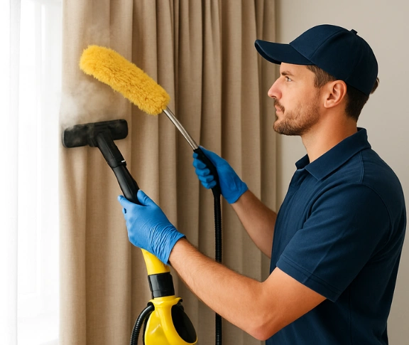 Trusted drapes cleaning technician Matty Curtain Cleaning holland-park-west QLD