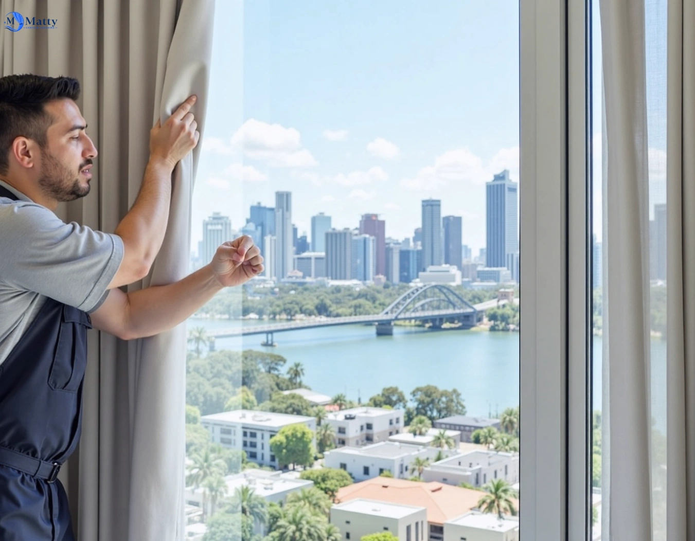 Professional curtain steam cleaning service holland-park-west QLD by Matty Curtain Cleaning