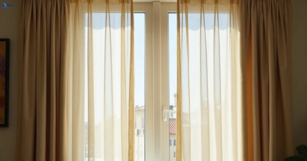 Dull dusty drapes in holland-park-west before professional cleaning